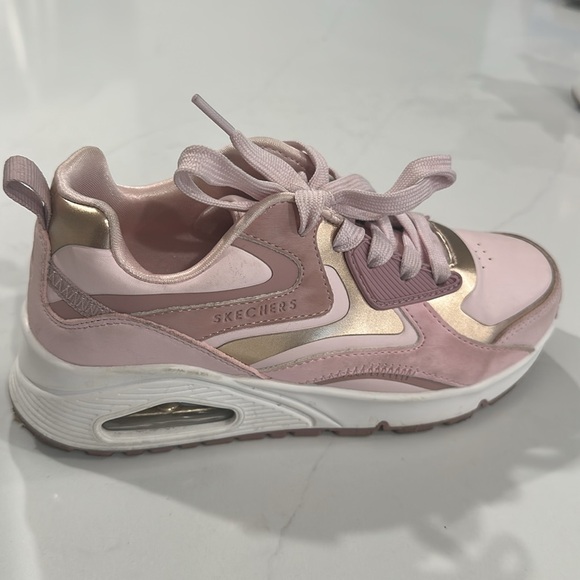 Pink and Gold Girl’s Skechers Sneakers - Picture 5 of 13